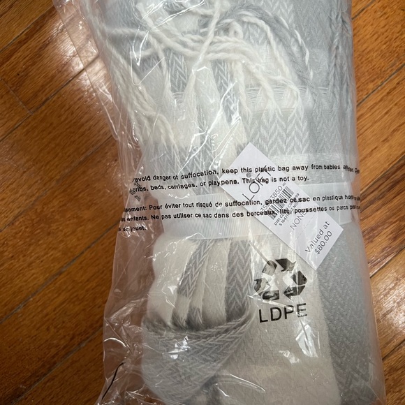 NWT Loft grey and white throw - Picture 2 of 3